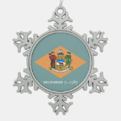 Snowflake Ornament met Delaware Flag (Voorkant)