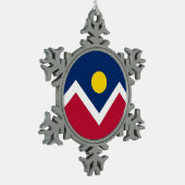 Snowflake Ornament met Denver City Flag (Links)