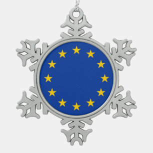 Snowflake Ornament met EU-vlag