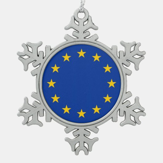 Snowflake Ornament met EU-vlag (Voorkant)