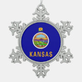 Snowflake Ornament met Kansas Flag (Voorkant)