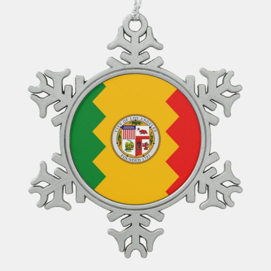 Snowflake Ornament met Los Angeles Flag (Voorkant)