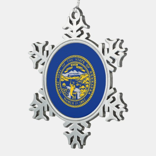 Snowflake Ornament met Nebraska Flag (Rechts)