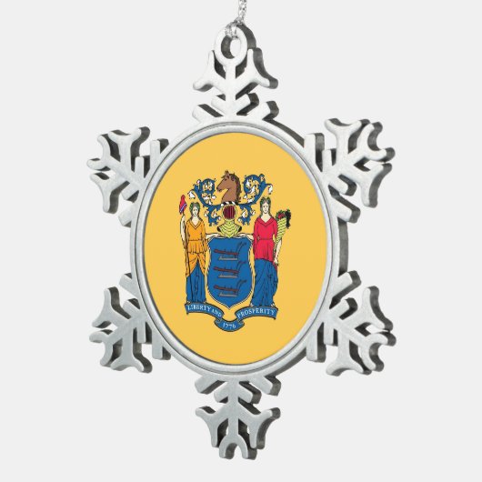 Snowflake Ornament met New Jersey Flag (Rechts)