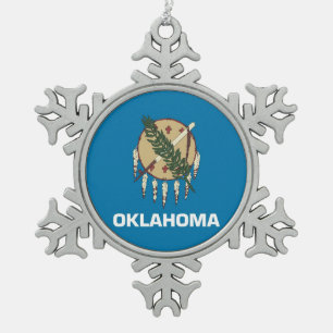 Snowflake Ornament met Oklahoma Flag