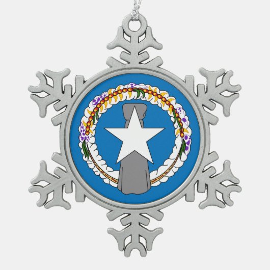 Snowflake Ornament met vlag van Noordelijke Marian (Voorkant)