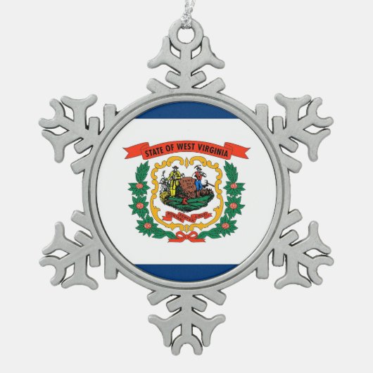 Snowflake Ornament met West Virginia Flag (Voorkant)