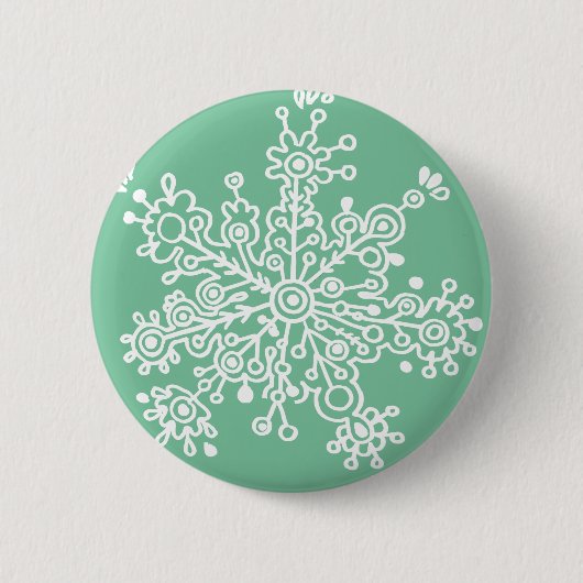 Snowflake (over het groen) ronde button 5,7 cm (Voorkant)