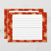 Snowflake Overdekte Kerst Recept Kaart (Voorkant / Achterkant)