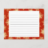 Snowflake Overdekte Kerst Recept Kaart (Achterkant)