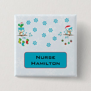 Snowflake Ownership met Name Tag Vierkante Button 5,1 Cm