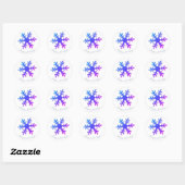 Snowflake Paarse kerstfeestdag Ronde Sticker (Vel)