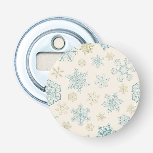 Snowflake patroon button flesopener (Voorkant)