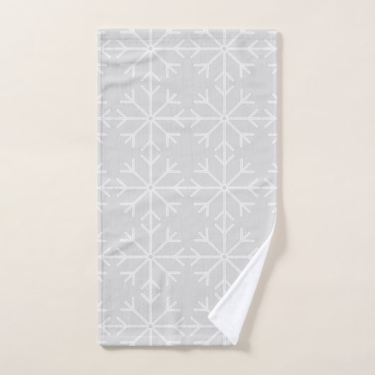 Snowflake patroon - grijs en wit. bad handdoek (Handdoek)