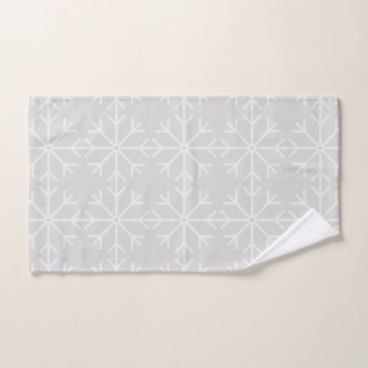 Snowflake patroon - grijs en wit. bad handdoek (Handdoek)
