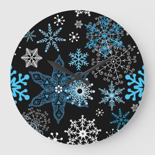 Snowflake patroon grote klok (Voorkant)