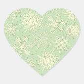 Snowflake patroon hart sticker (Voorkant)