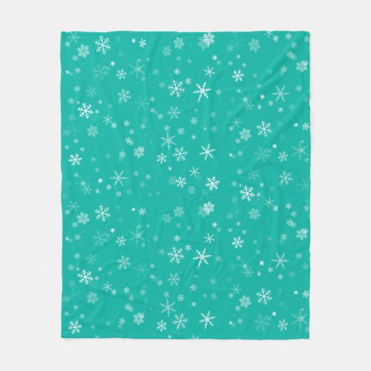 Snowflake Patroon met groen en wit kerstfeest Fleece Deken (Voorkant)