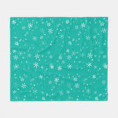 Snowflake Patroon met groen en wit kerstfeest Fleece Deken (Voorkant (Horizontaal))