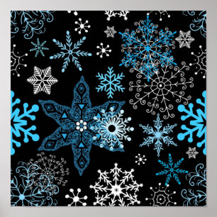 Snowflake patroon poster