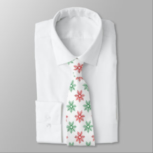 Snowflake Patroon rode en groene Waterverf Stropdas