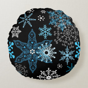 Snowflake patroon rond kussen