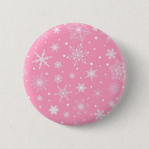Snowflake patroon ronde button 5,7 cm