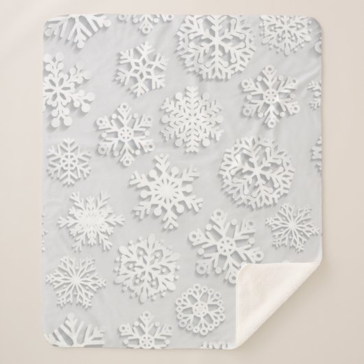 Snowflake patroon sherpa deken (Voorkant)