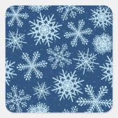 Snowflake patroon vierkante sticker (Voorkant)