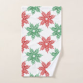 Snowflake Patroon voor rode en groene Waterverf 2 Bad Handdoek (Handdoek)