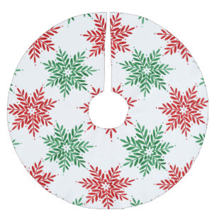 Snowflake Patroon voor rode en groene Waterverf 2 Kerstboom Rok