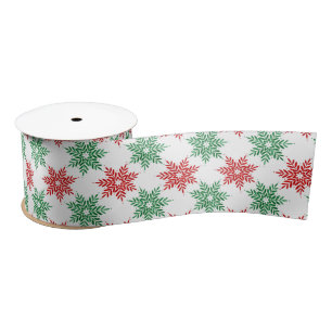Snowflake Patroon voor rode en groene Waterverf 2 Lint