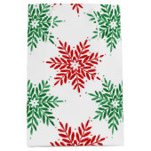 Snowflake Patroon voor rode en groene Waterverf 2 Medium Cadeauzakje (Voorkant)