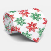 Snowflake Patroon voor rode en groene Waterverf 2 Stropdas (Opgerold)