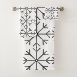 Snowflake patroon - zwart-wit. bad handdoek