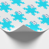 Snowflake Pattern Blue White Merry kerst Cadeaupapier (Hoek)