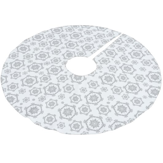 Snowflake Pattern Elegant Grey Kerstfeestdag Kerstboom Rok (Gekanteld)