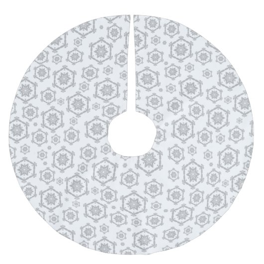 Snowflake Pattern Elegant Grey Kerstfeestdag Kerstboom Rok (Voorkant)