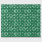 Snowflake pattern green Wrapping Paper Cadeaupapier (Vlak)