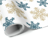 Snowflake Pattern Kerstmis Cadeaupapier (Rol Hoek)