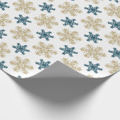 Snowflake Pattern Kerstmis Cadeaupapier (Hoek)