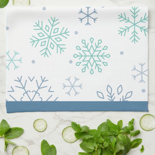 Snowflake Pattern Kerstwensen  Theedoek (Gevouwen)