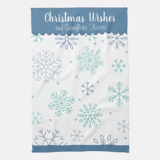 Snowflake Pattern Kerstwensen  Theedoek (Verticaal)
