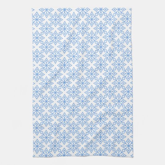 Snowflake Pattern Light Blue and White Towel Theedoek (Verticaal)