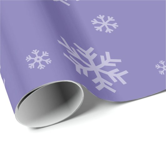 Snowflake Pattern Modern Lavender Winter Holiday Cadeaupapier (Rol Hoek)