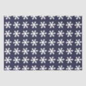Snowflake Pattern Navy Blue Holiday Tissuepapier (Voorkant)