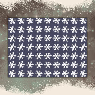 Snowflake Pattern Navy Blue Holiday Tissuepapier