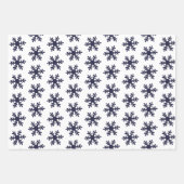 Snowflake Pattern Navy Blue White Holiday Inpakpapier Vel (Voorkant)
