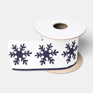 Snowflake Pattern Navy Blue White Holiday Lint