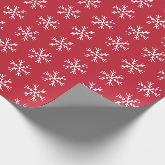 Snowflake Pattern op Red Cadeaupapier (Hoek)